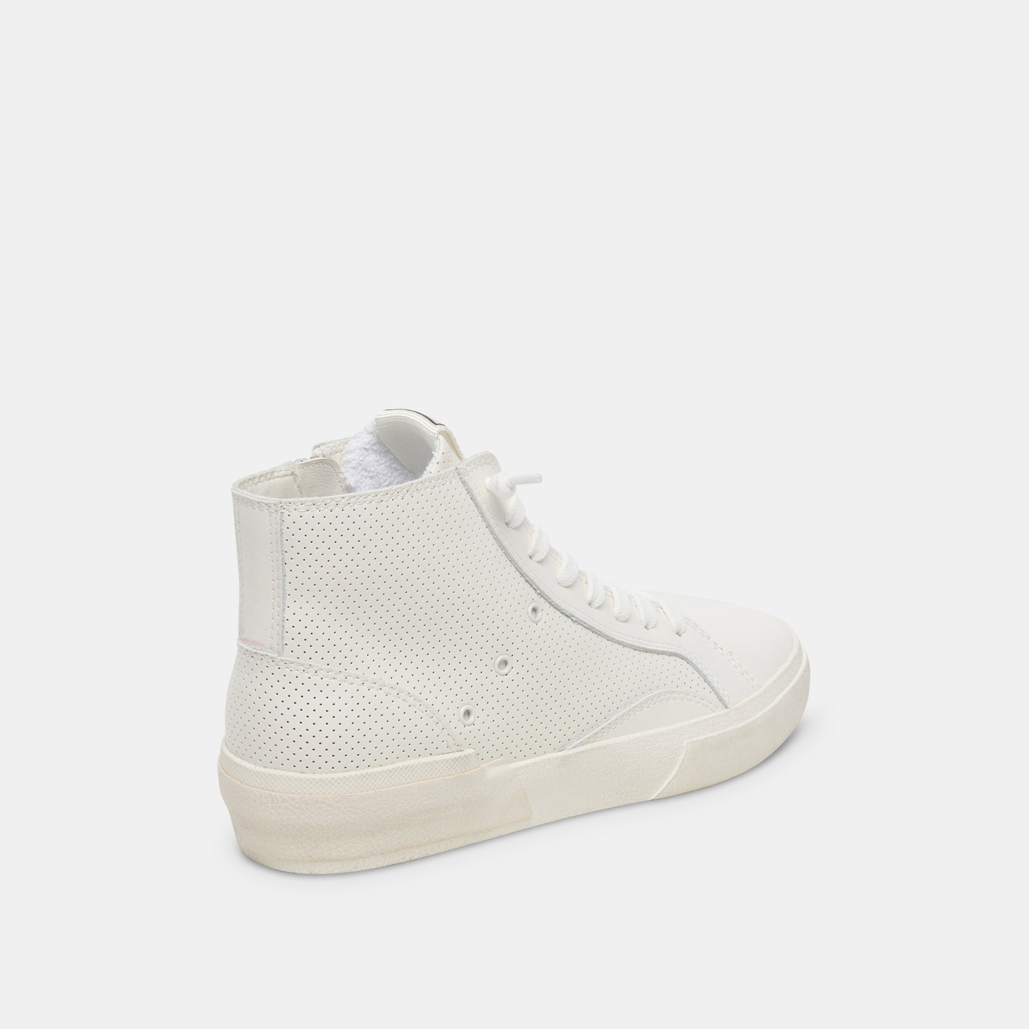 ZOHARA Women's White Perforated Leather Sneakers - Breathable Comfortable Casual Shoes for Walking, Running & Everyday Wear