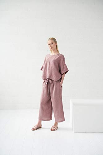 BALI Linen Top in Wood Rose - Women's Casual Summer Blouse for Beach, Travel & Boho Style Outfits