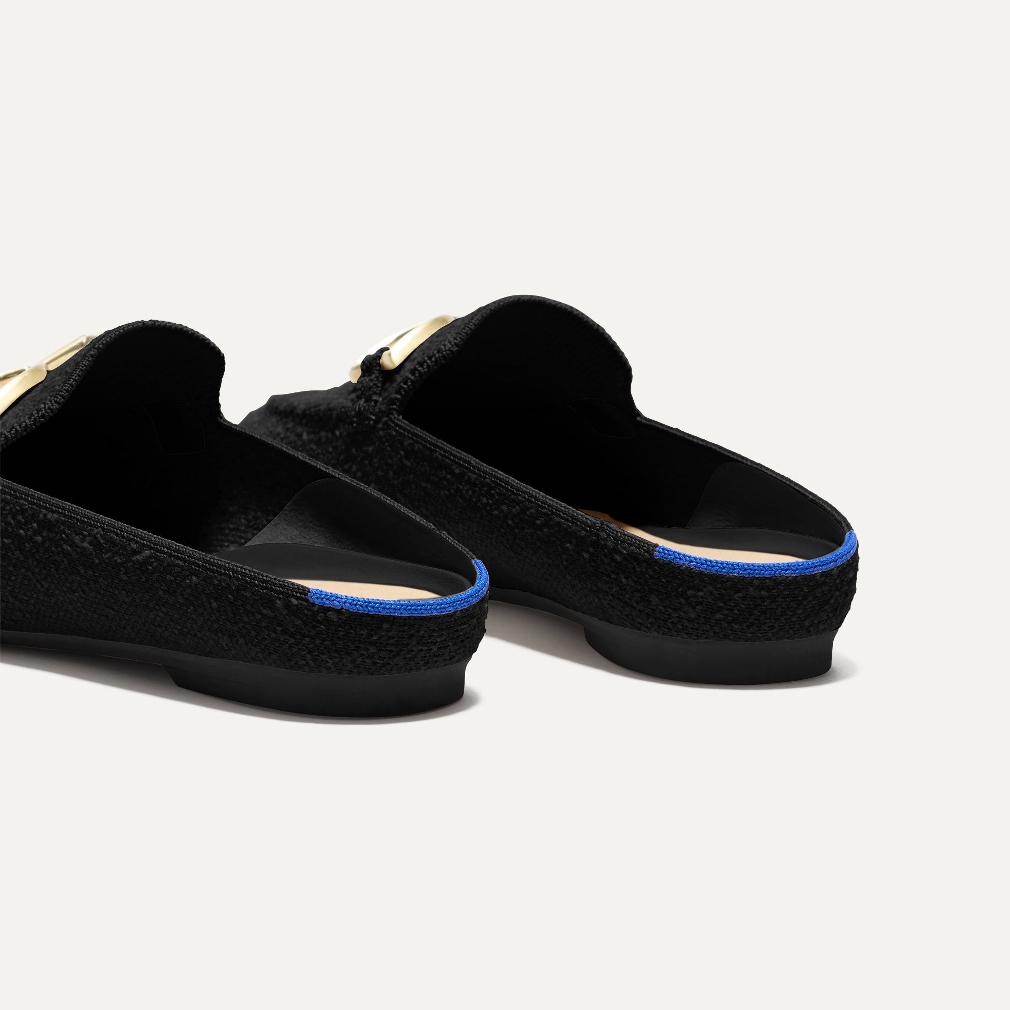 Black Bouclé Double Bit Loafer Mules - Comfortable Slip-On Shoes for Women | Perfect for Office, Casual Outings & Travel