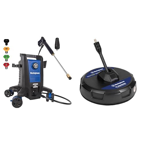 Westinghouse ePX3100 Electric Pressure Washer 2300 PSI 1.76 GPM - Heavy Duty Power Cleaner with Anti-Tipping Tech, Built-in Soap Tank, Pro Steel Wand & 5 Nozzles - Ideal for Driveway, Deck, Patio, Fence, and Home Exterior Cleaning