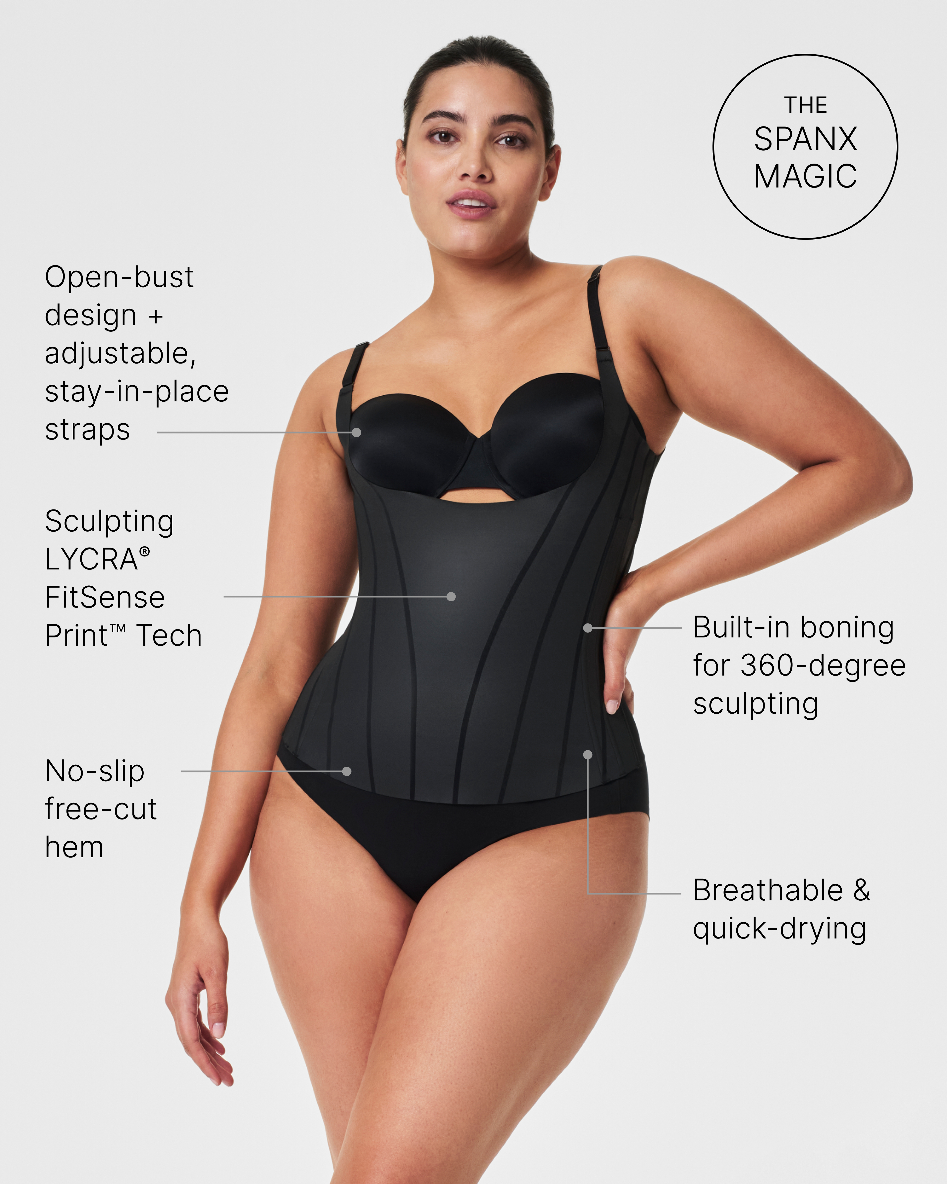 SPANX Supersculpt™ TotalContour Open Bust Cami - Shapewear for Women | Slimming & Smoothing Bodysuit | Perfect for Dresses, Evening Wear & Special Occasions