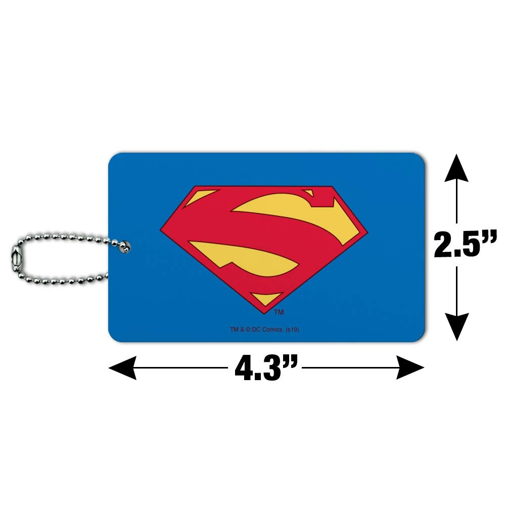 Superman New 52 Shield Logo Luggage Tag - Durable Suitcase ID Card for Carry-On Bags - Perfect for Travel, Cosplay, and Comic Book Conventions