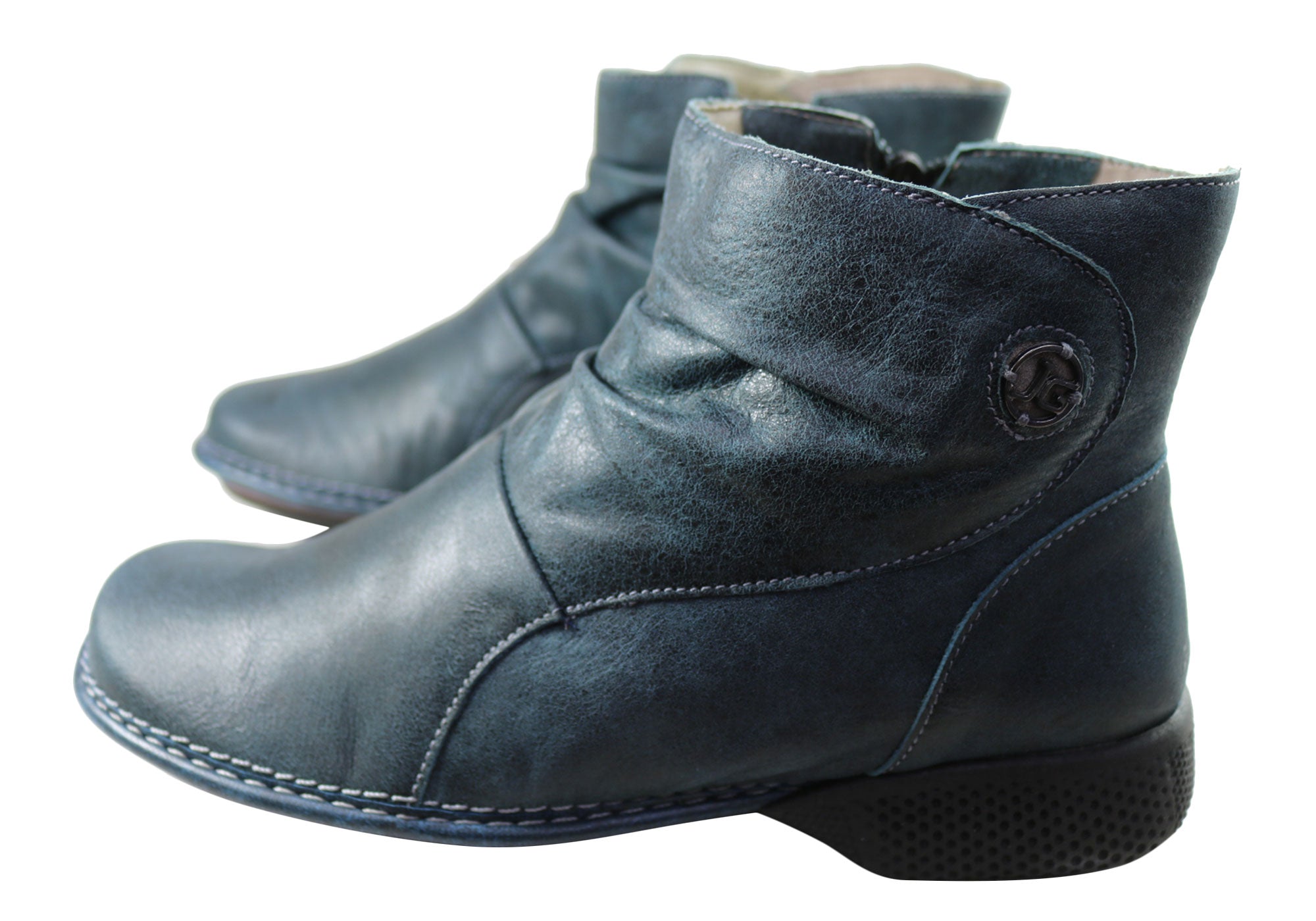 J Gean Cove Women's Comfortable Leather Ankle Boots - Brazilian Made - Perfect for Casual Outings, Office Wear & Fall Fashion