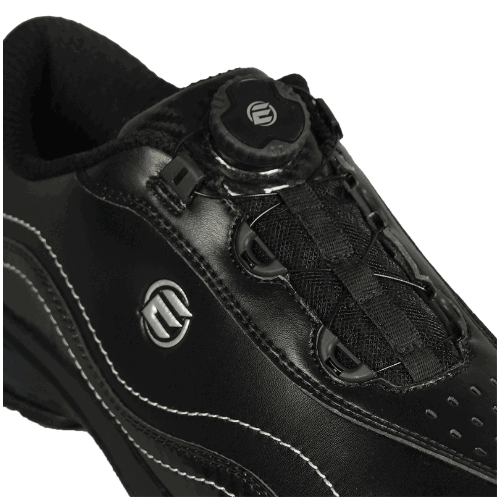 Elite Men’s Predator Black/Carbon Right Hand Bowling Shoes - Premium Performance for Competitive Bowlers & League Play