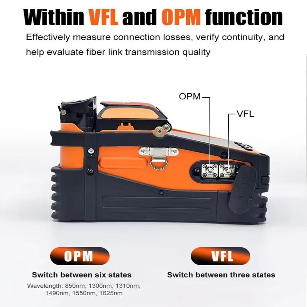 SM&MM Automatic Intelligent Optical Fiber Fusion Splicer Machine (AI-9) with Fiber Cleaver Kit - Professional Fiber Optic Welding & Splicing Tool for Telecom, Data Centers & Network Installations