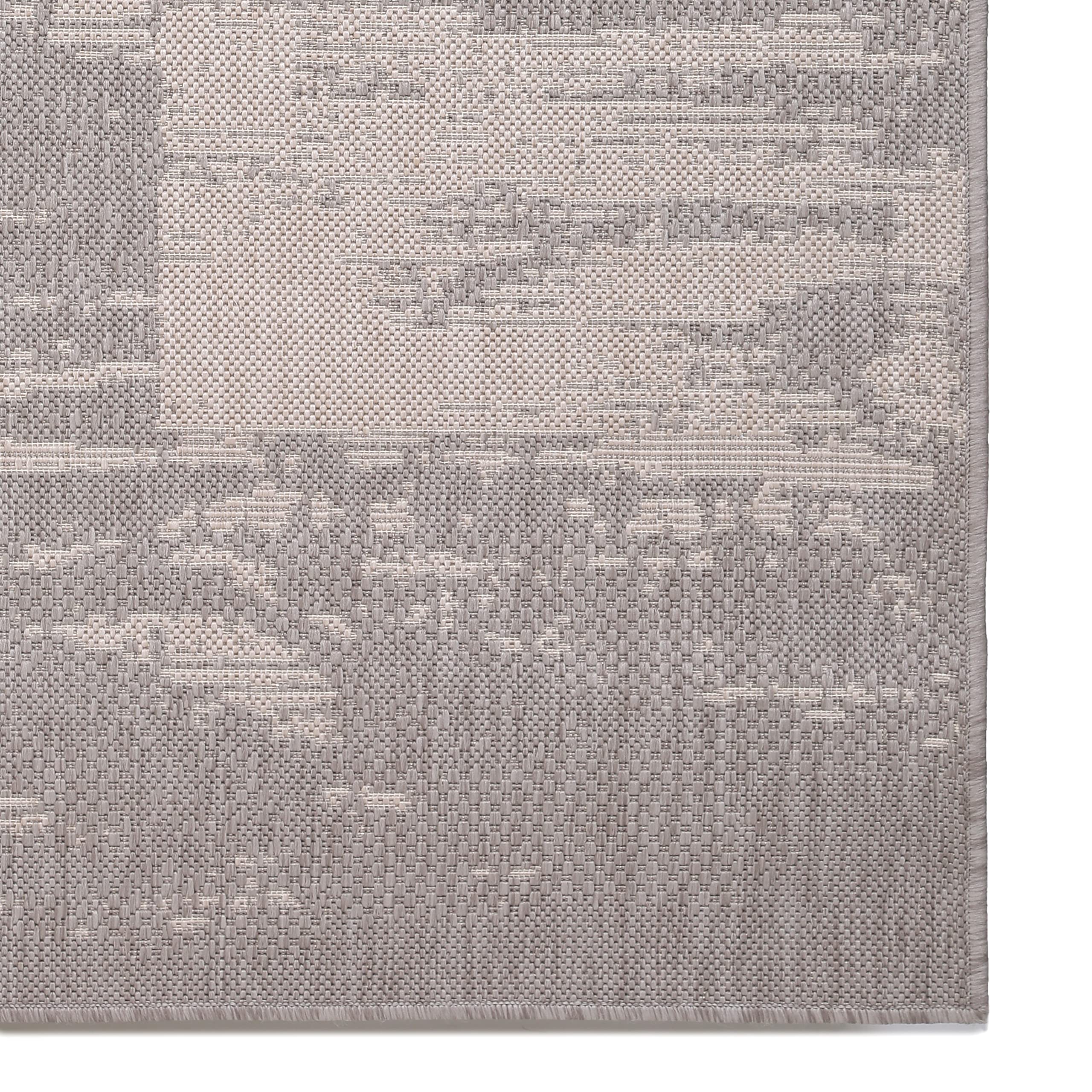 Modern Abstract Indoor/Outdoor Area Rug 5x7 - Weather Resistant, Non-Slip - Perfect for Porch, Deck, Balcony, Backyard & Patio - Gray Home Decor