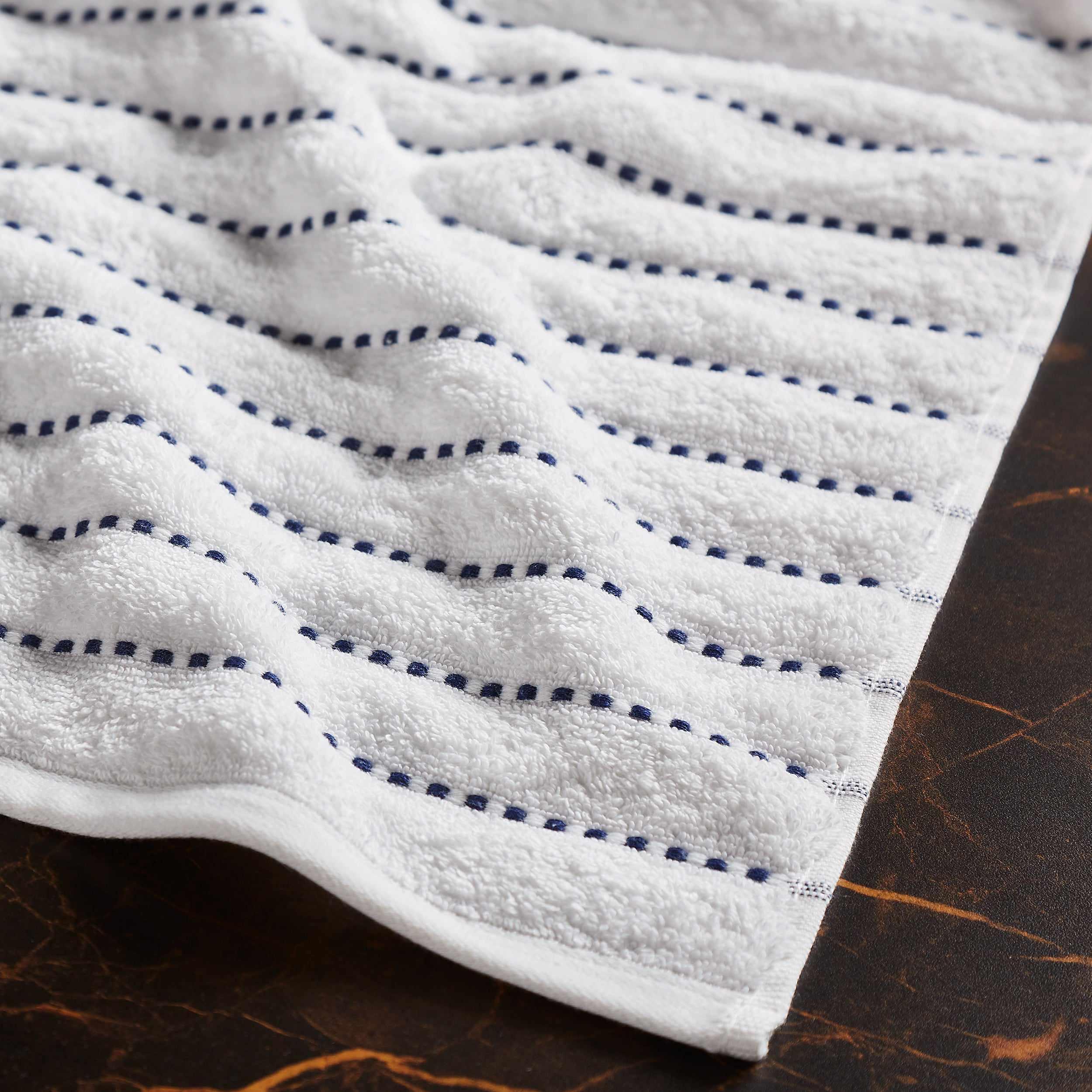 Organic Cotton Wave Plush Stripe 2-Piece Bath Sheet Towel Set - Ultra Soft & Absorbent for Spa, Bathroom & Beach Use