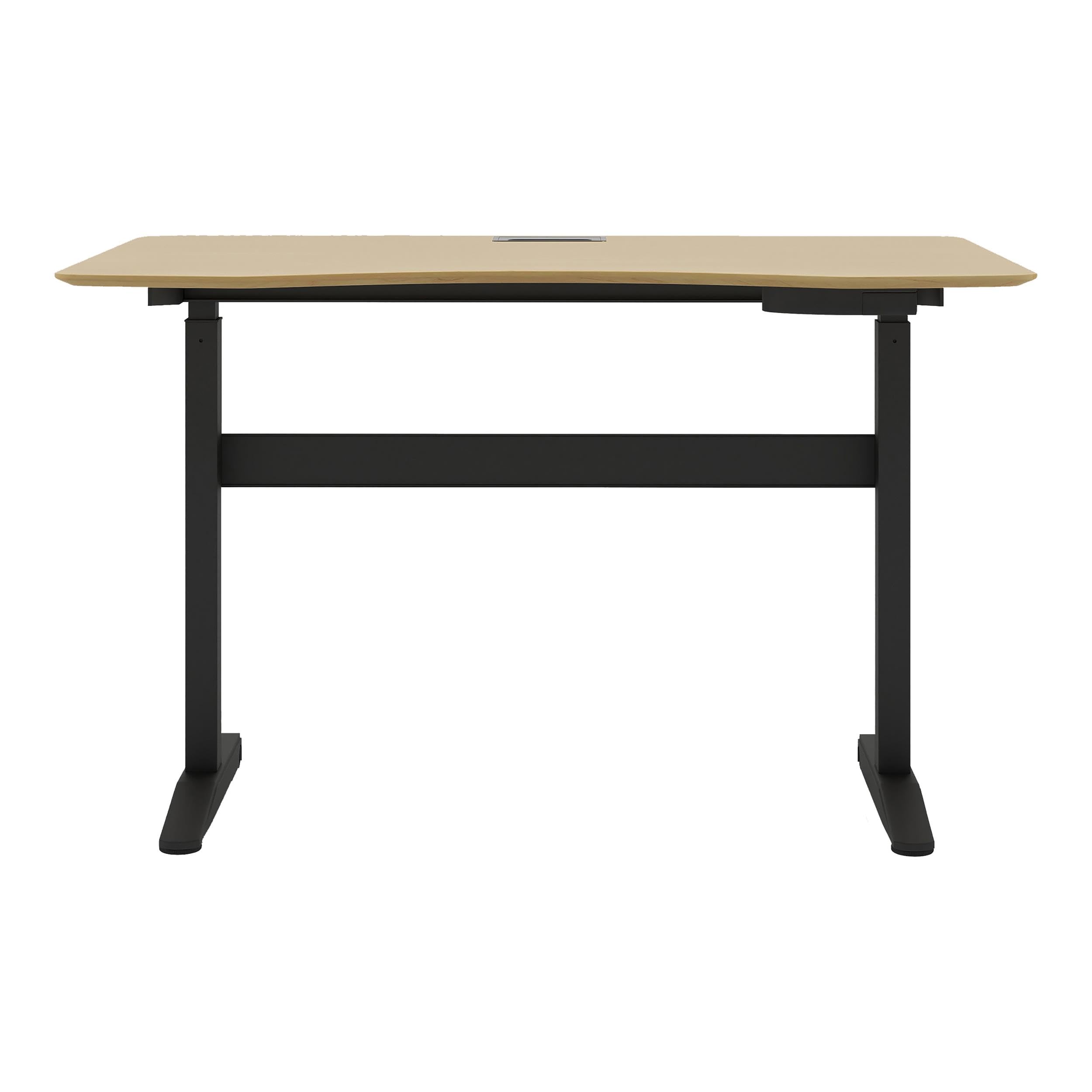 Furniture of America Glenda Adjustable Height Metal Standing Desk - Black Compact Workspace Solution for Small Offices & Home Use
