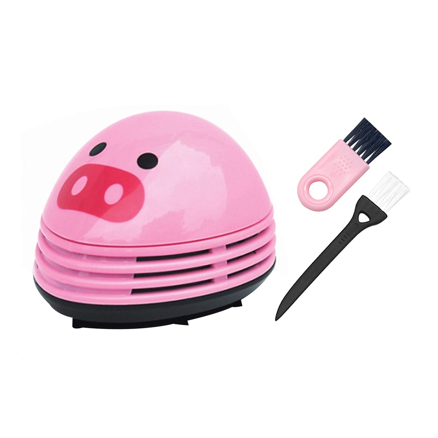 Mini Cordless Desktop Vacuum Cleaner - Portable Battery Powered Dust Cleaner for Laptop, Keyboard, Car & Office Desk | Cute Pig Design | Perfect for Cleaning Crumbs, Pet Hair & Small Debris | Compact & Lightweight for Home, Office & Travel Use (Pink)