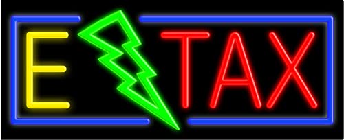 E-Tax Glass Neon Sign #10919 | Handcrafted in USA | Perfect for Bar, Cafe & Home Decor