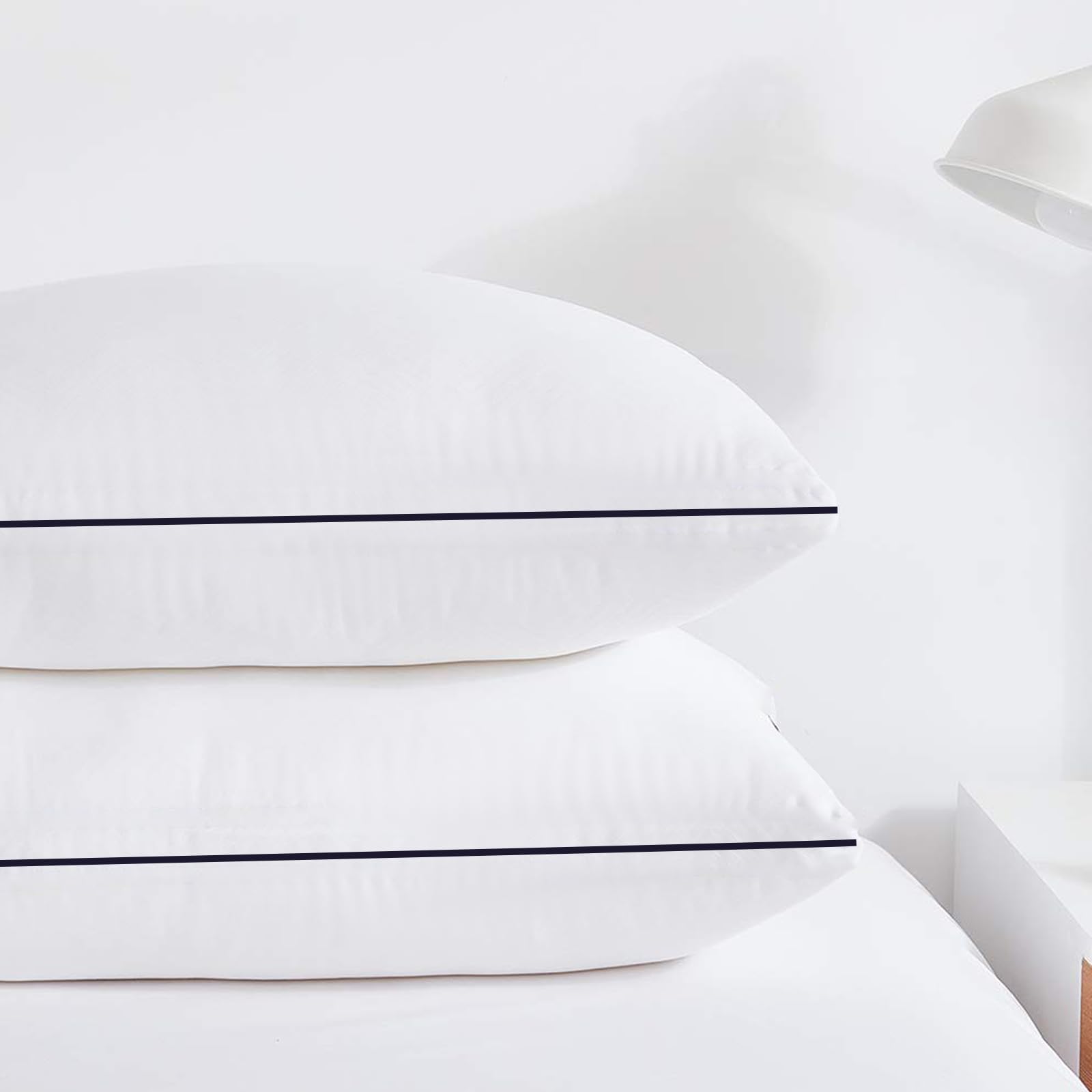 Luxury Hotel Soft Gel Pillow for Side & Back Sleepers - King Size 2 Pack with Delicate Filling - Ultra Soft Bed Pillows for Comfortable Sleep - Perfect for Home, Guest Room & Travel (White)
