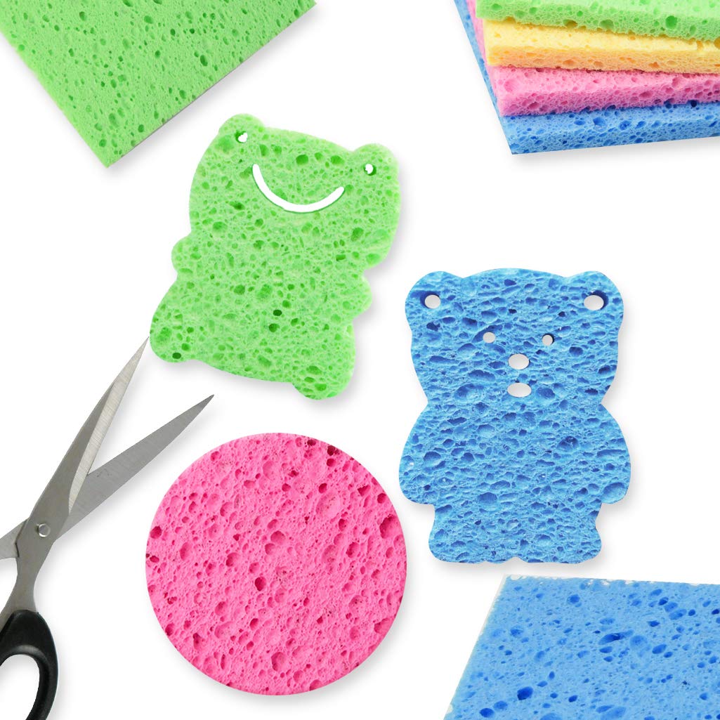 Yookat 30-Pack Non-Scratch Kitchen Sponges | Heavy Duty Dishwashing & Cleaning Sponges | Eco-Friendly Natural Colored Sponges for Kitchen, Bathroom & Household Cleaning | Perfect for Dishes, Countertops & Appliances