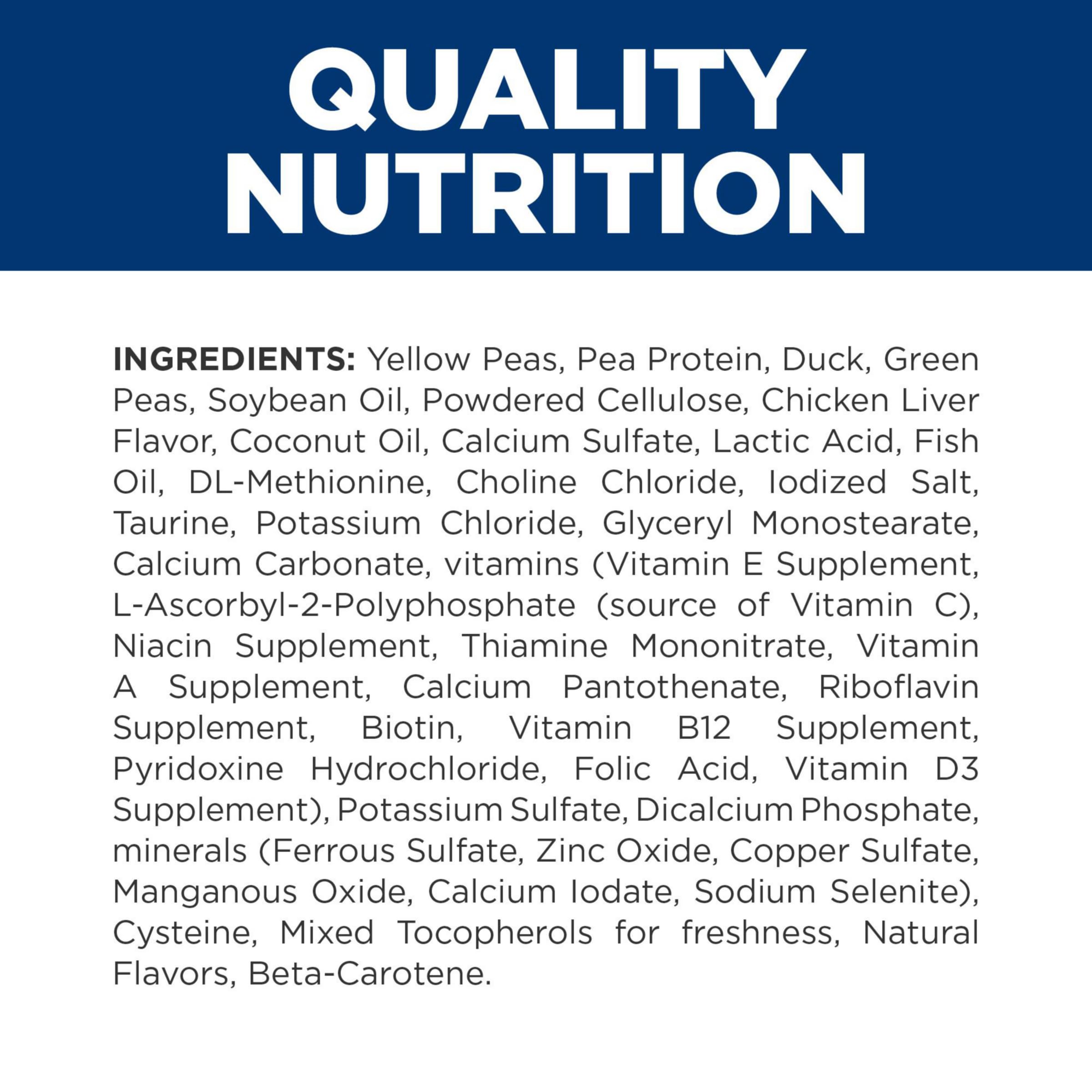 Hill's Prescription Diet d/d Duck & Green Pea Formula Dry Cat Food for Food Sensitivities - Veterinary Recommended Digestive Care Cat Food, 8.5 lb Bag - Perfect for Cats with Skin & Stomach Allergies
