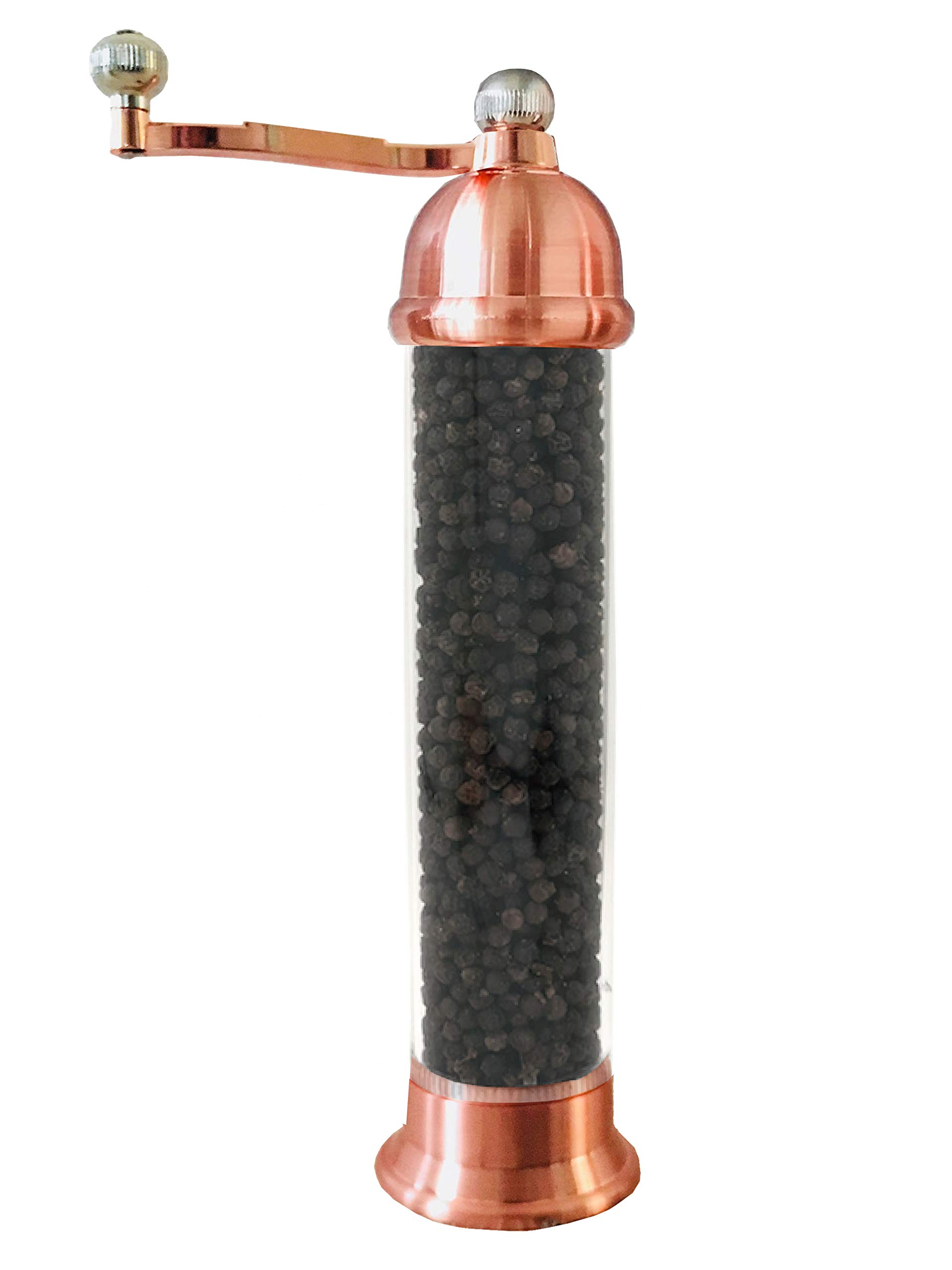 Premium Greek Rose Gold Pepper & Salt Grinder Set - Stainless Steel & Acrylic Mill for Kitchen, Dining Table, Restaurant - Perfect for Gourmet Cooking & Gift Giving
