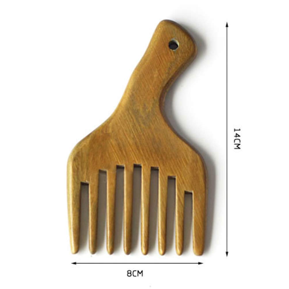 Premium Sandalwood Hair Comb - Wide Tooth Wooden Comb for Men & Women - Detangling Afro Pick for Natural Hair, Beard & Curly Hair - Perfect for Daily Styling & Travel Accessories