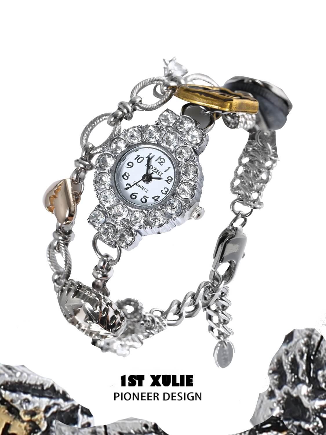 18K Platinum Plated Moissanite Watch Bracelet for Women - Luxury Diamond-Like Jewelry Gift for Anniversary, Valentine's Day & Special Occasions