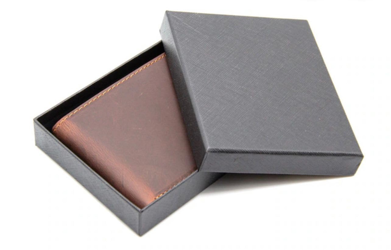 Custom Engraved Grizzly Bear Leather Wallet for Men - Personalized Name Wallet, Valentine's Day Gift for Husband, Birthday Present from Mom to Son - Perfect for Everyday Use & Special Occasions