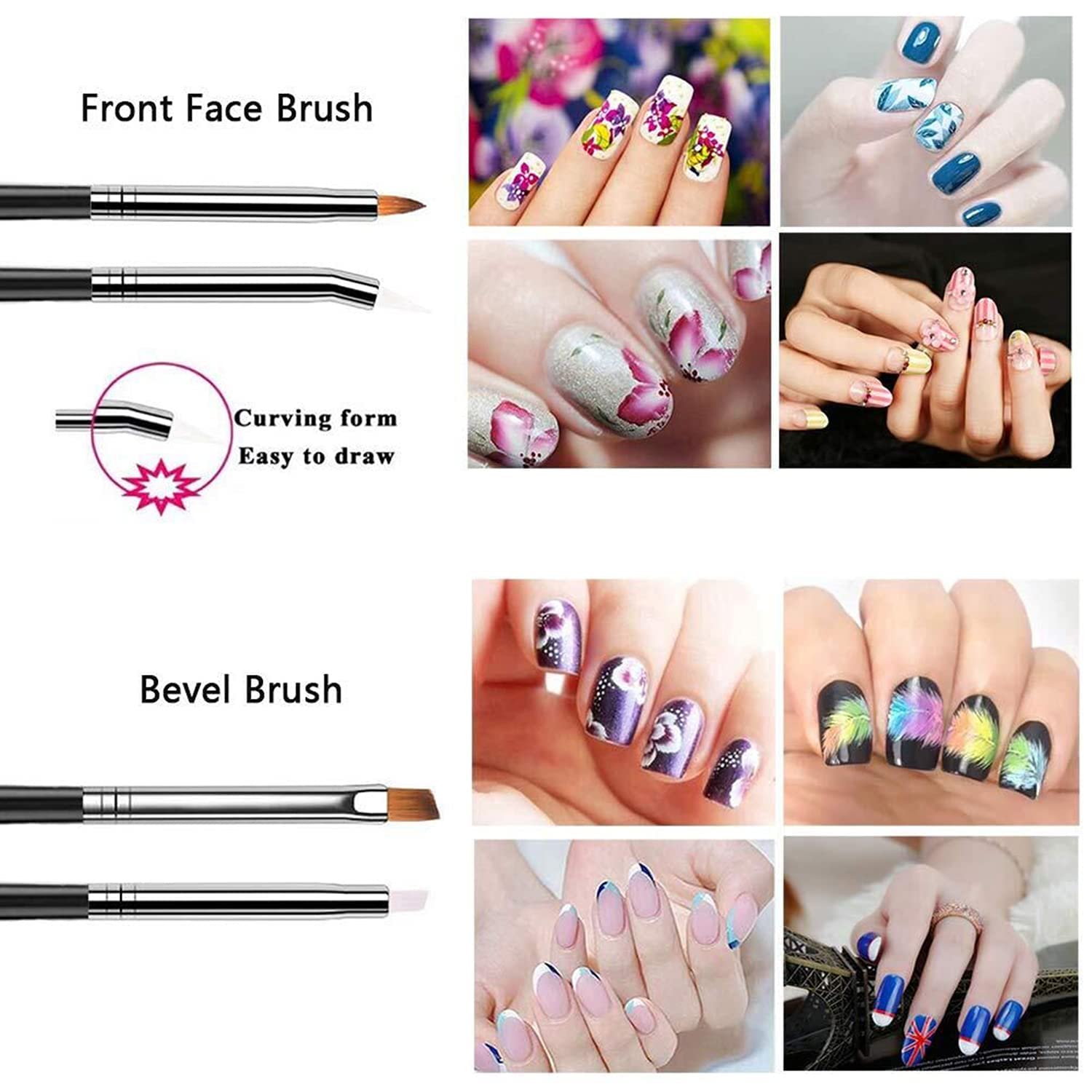 BELICIA 20pcs Professional Nail Art Design Kit - 15pcs Acrylic Painting Brushes & 5pcs Dotting Pens for Nail Art, Manicure, Gel Polish - Perfect for Salon, Home DIY Nail Designs & Nail Extension Art
