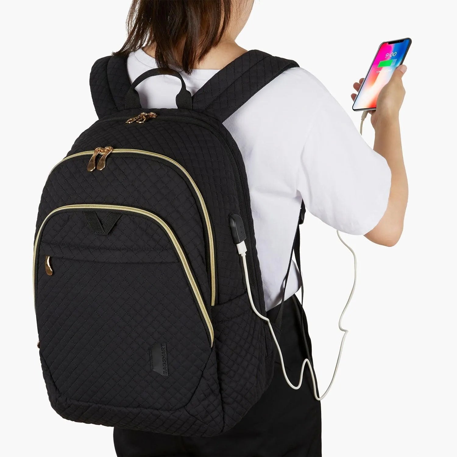 Bonchemin 15.6 Inch Laptop Backpack for Men & Women - Waterproof Travel Backpack with USB Charging Port - Perfect for Business, College, Commuting & Airplane Carry-On