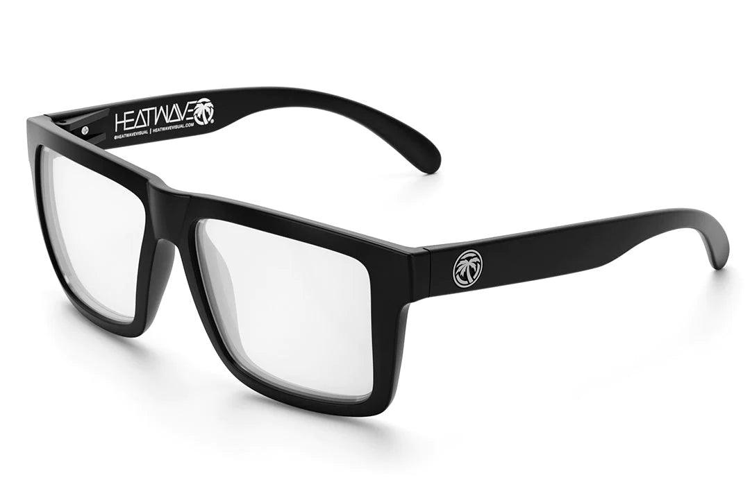 XL Vise Z87 Safety Sunglasses - Black Frame with Tuff Tec Clear Lens for Outdoor Work, Cycling & Sports Protection