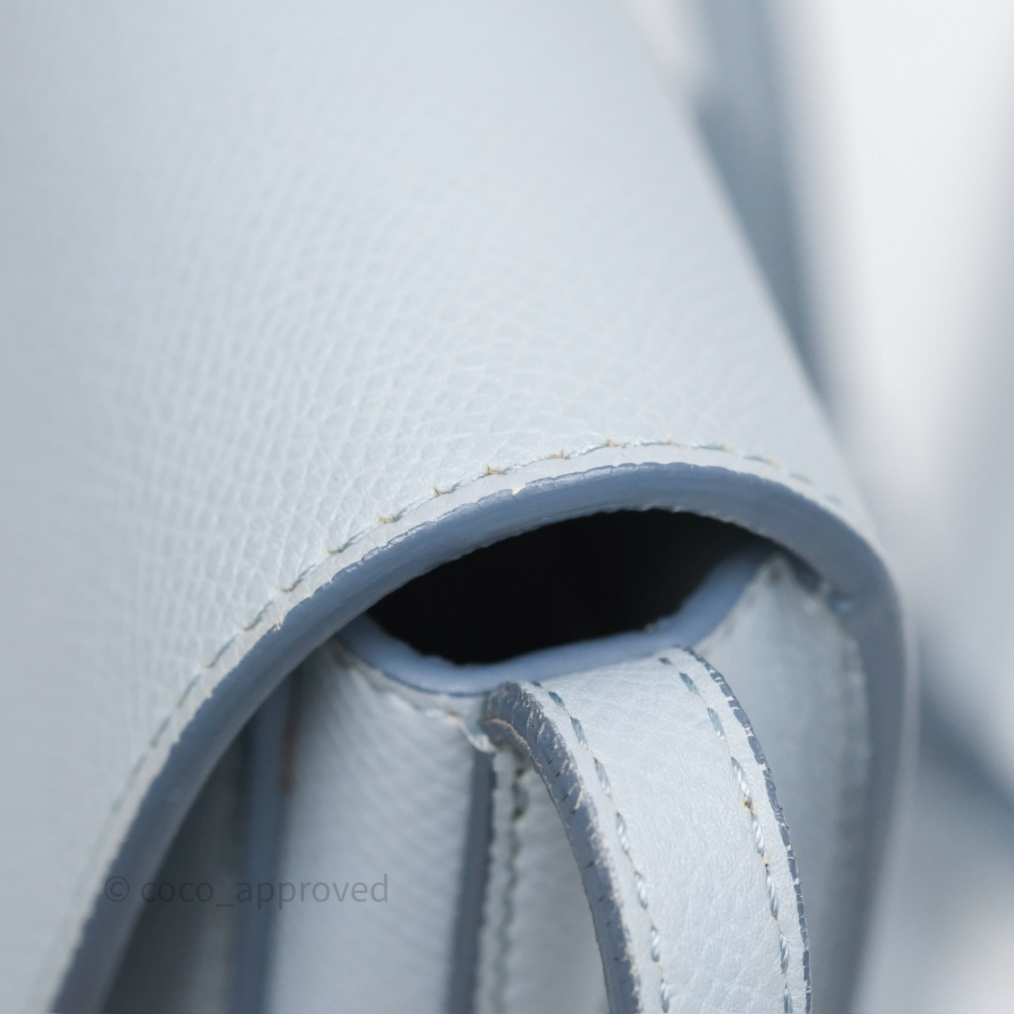 Celine Small Trotteur Bag in Light Blue Grained Calfskin Leather - Elegant Crossbody Purse for Women, Perfect for Work, Travel & Everyday Use