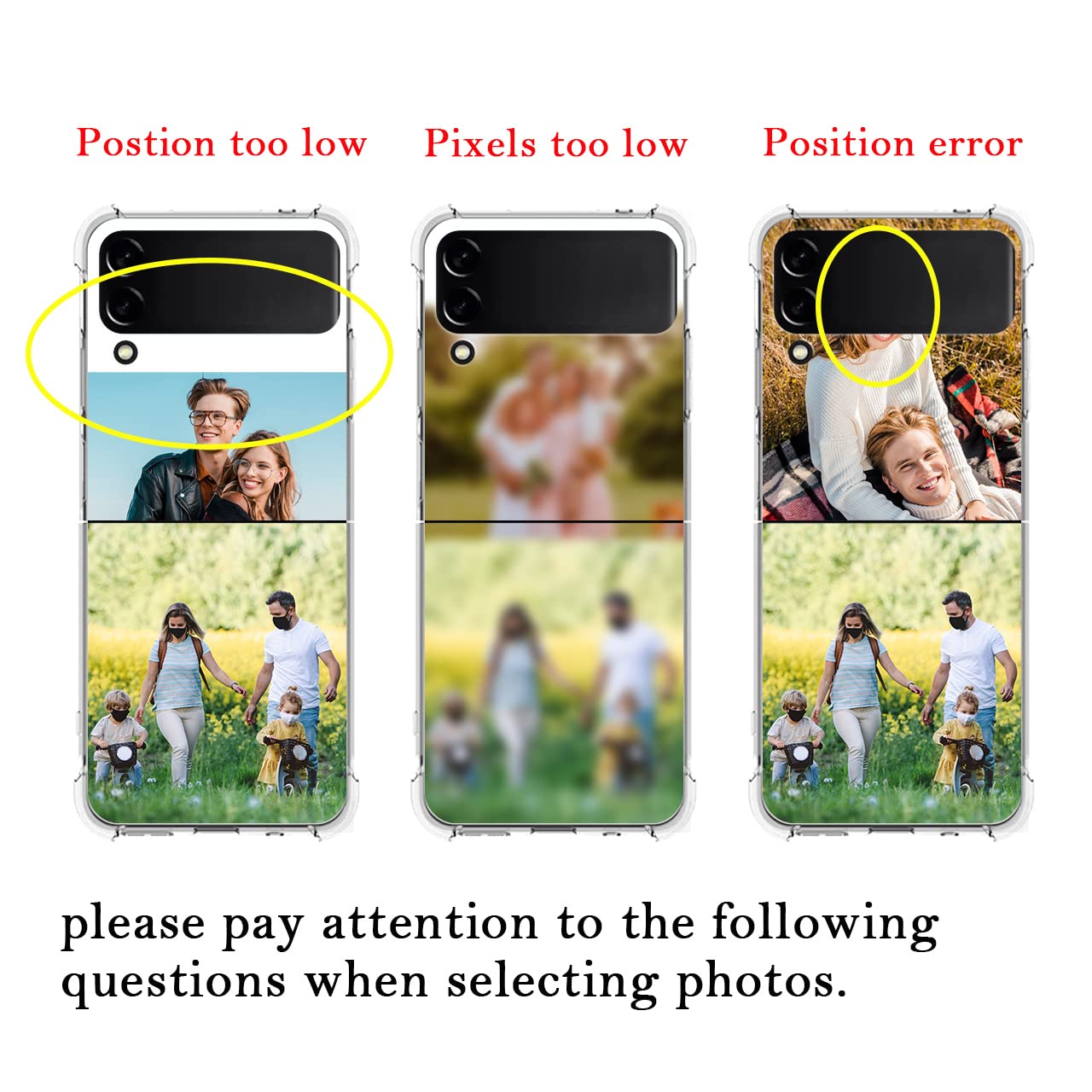 Custom Samsung Galaxy Z Flip 3 Phone Case - Personalized Photo/Text/Name - Anti-Scratch Shock-Resistant Hard Protective Clear TPU Cover | Perfect for Everyday Protection & Unique Gifts for Birthday/Anniversary