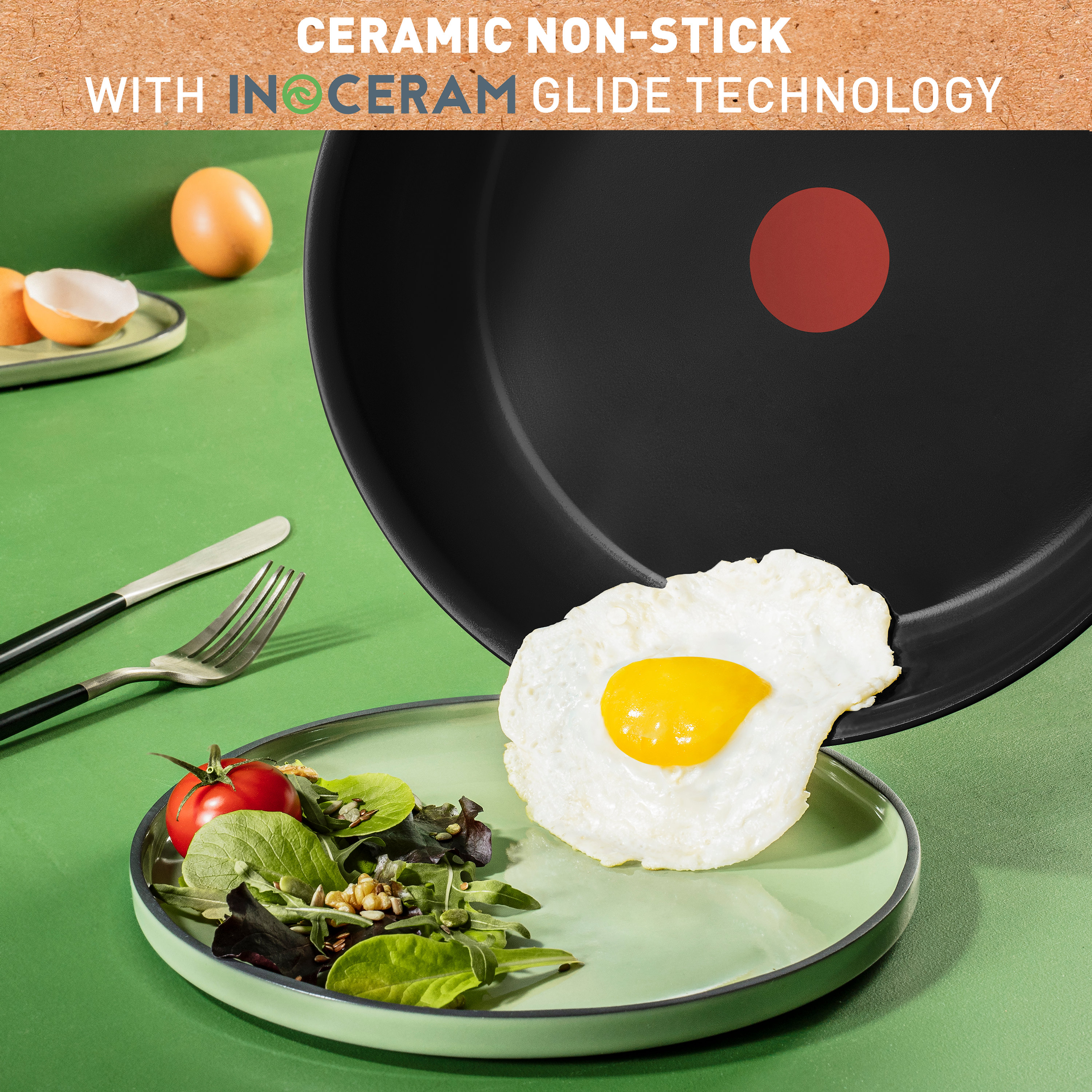 Tefal Renew Black Ceramic Non-Stick Sauté Pan with Lid - 24cm (C4323223) | Eco-Friendly Cookware for Healthy Frying, Searing & Sauteing | Perfect for Home Cooking & Professional Kitchens