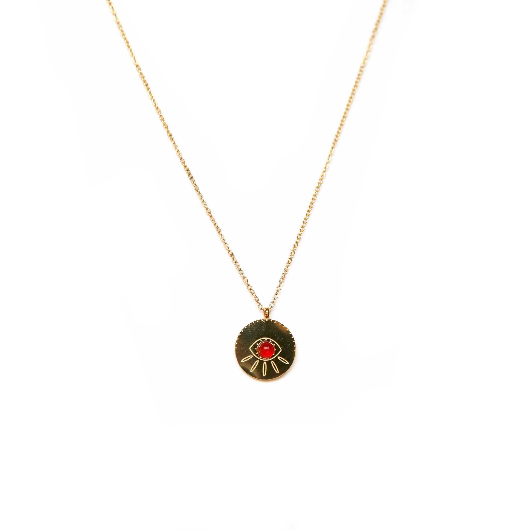 Red Eye Necklace for Women - Elegant Gothic Jewelry with Red Gemstone Pendant - Perfect for Halloween, Cosplay, and Gothic Fashion Accessories