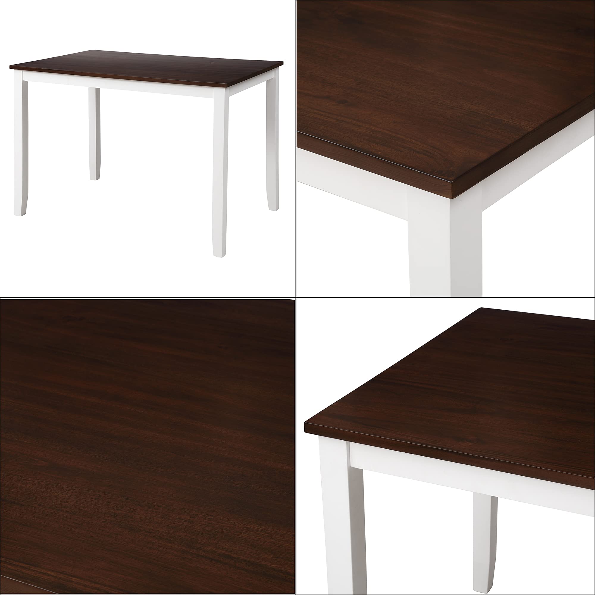 Harper & Bright Designs 5-Piece Wooden Dining Table and Chair Set - White & Cherry Finish - Perfect for Kitchen, Dining Room, and Small Space Furniture - Ideal for Family Meals, Entertaining Guests, and Home Decor