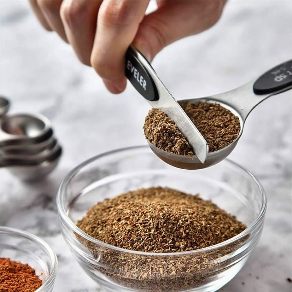 Giovanna Magnetic Measuring Spoons Set - 5-Piece Stainless Steel Kitchen Tools for Baking & Cooking | Perfect for Spices, Coffee, Flour | Stay Organized with Magnetic Design