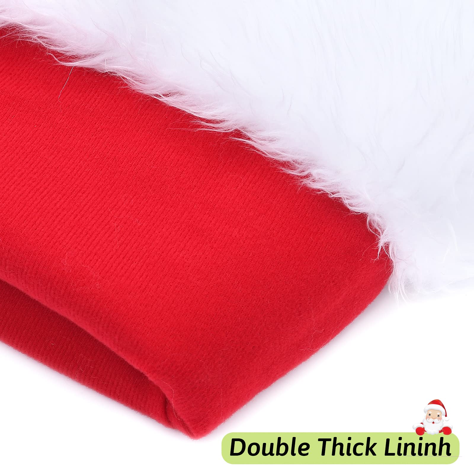 Festive Santa Hat for Kids & Adults - Soft Velvet Christmas Holiday Hat for Xmas, New Year & Party Celebrations - Perfect for Family Gatherings, Holiday Photos & Festive Events