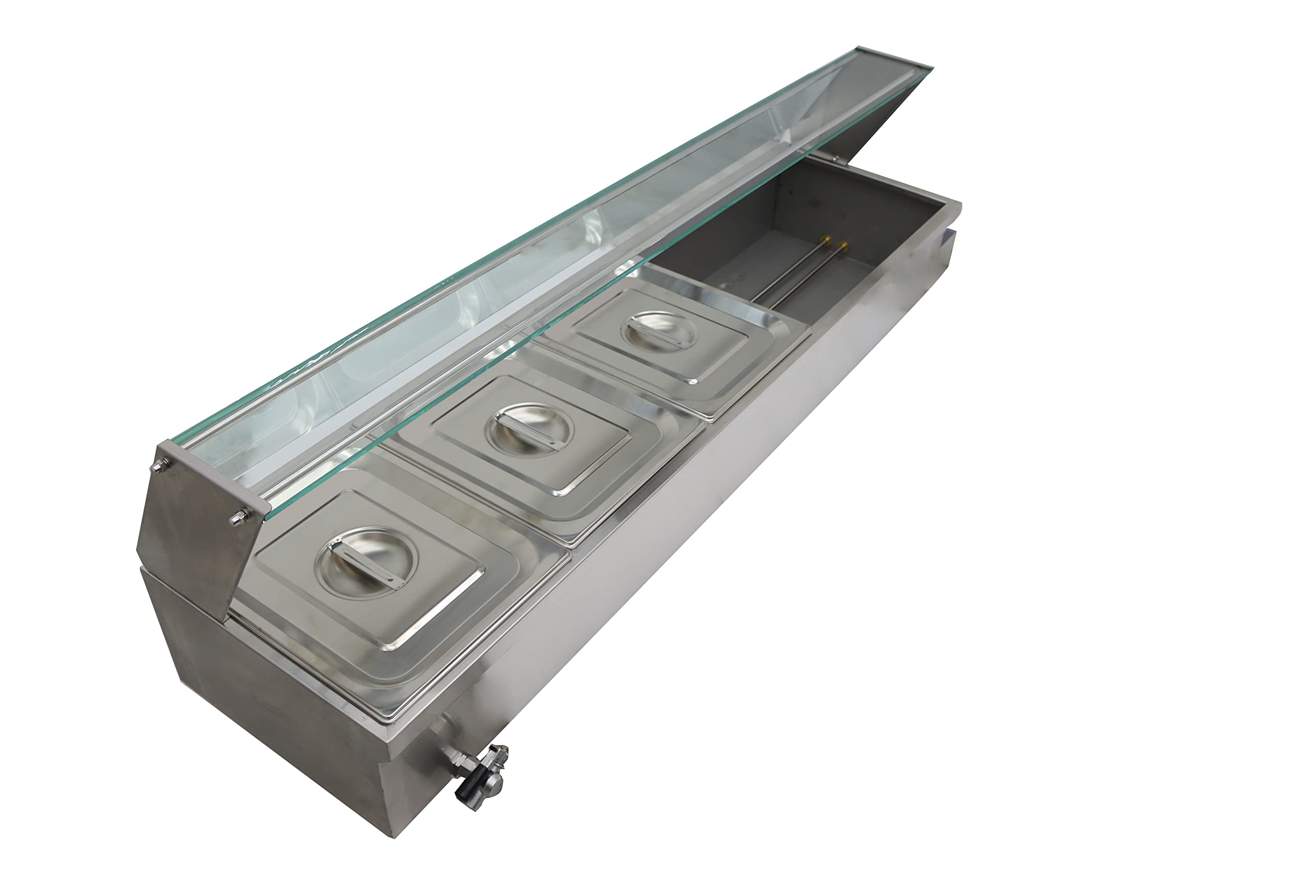 INTBUYING 5-Pan Commercial Food Warmer Steam Table - Stainless Steel Buffet Catering Equipment for Restaurants, Hotels & Events - Perfect for Keeping Breakfast, Lunch & Dinner Dishes Warm