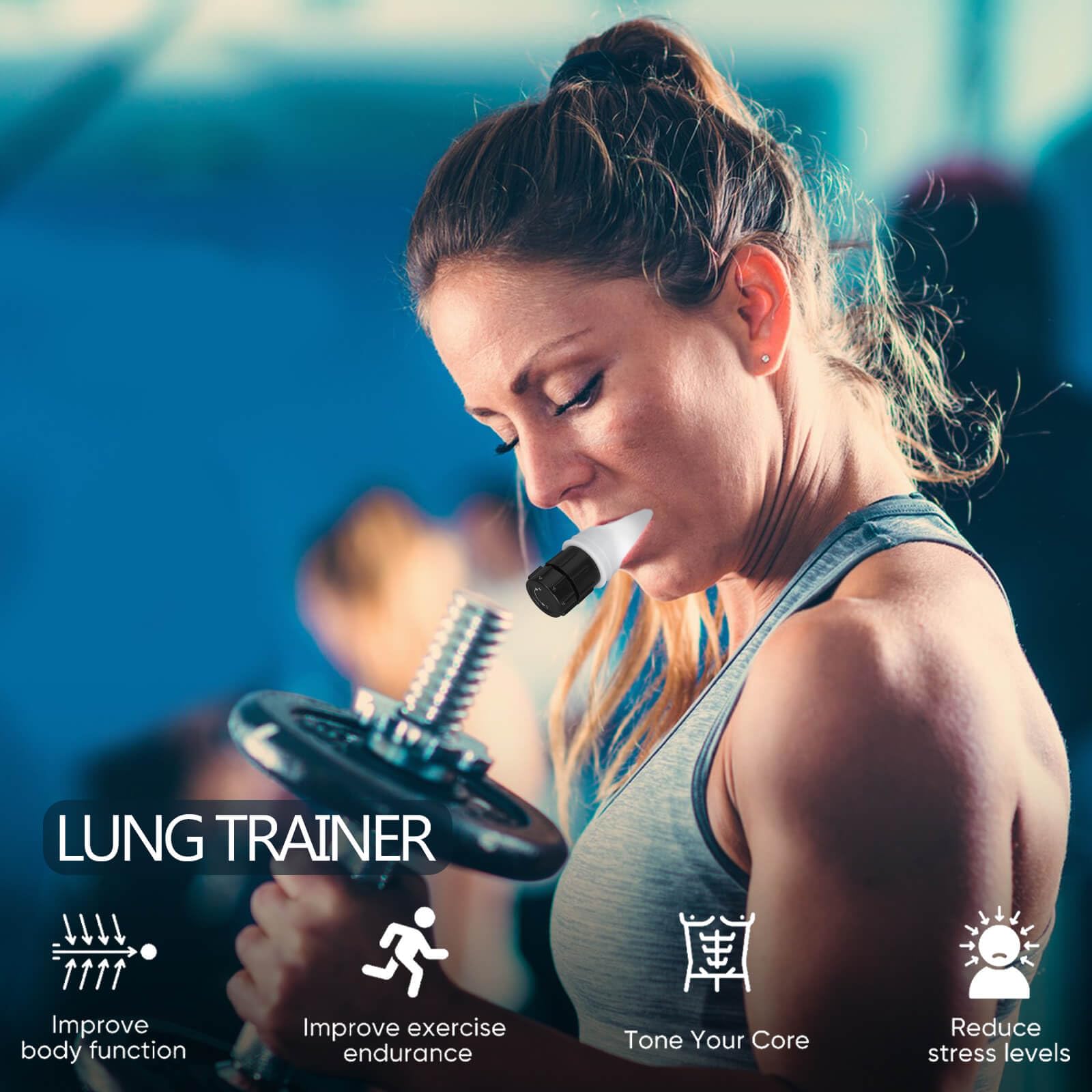 Portable Breathing Exercise Device - Adjustable Resistance Trainer for Oral & Muscle Strengthening | The Breather Respiratory Muscle Trainer | Easy to Clean (White) | Ideal for COPD, Asthma Recovery & Fitness Training