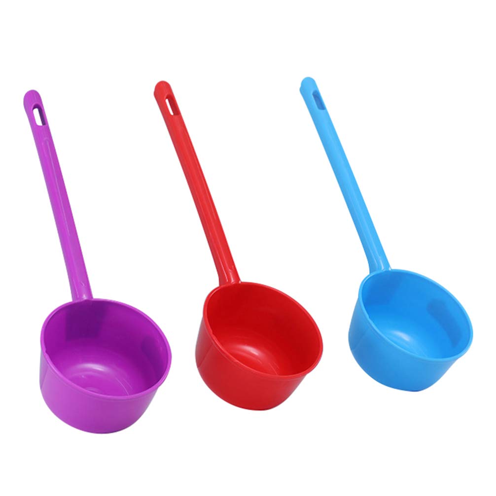 Hemoton 3-Piece Plastic Water Scoop Set - Kitchen Ladles for Washing, Cooking & Serving - Durable Household Spoons for Rice, Soup, and Liquid Ingredients - Perfect for Home Kitchen & Camping Use