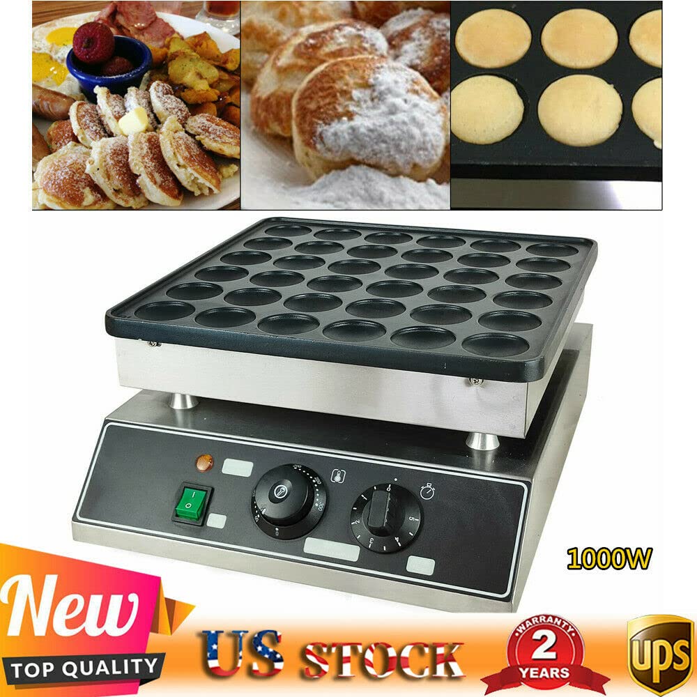 36-Hole Commercial Electric Mini Dutch Poffertjes Pancake Maker - Professional Bakery Machine for Breakfast, Cafés & Catering Events