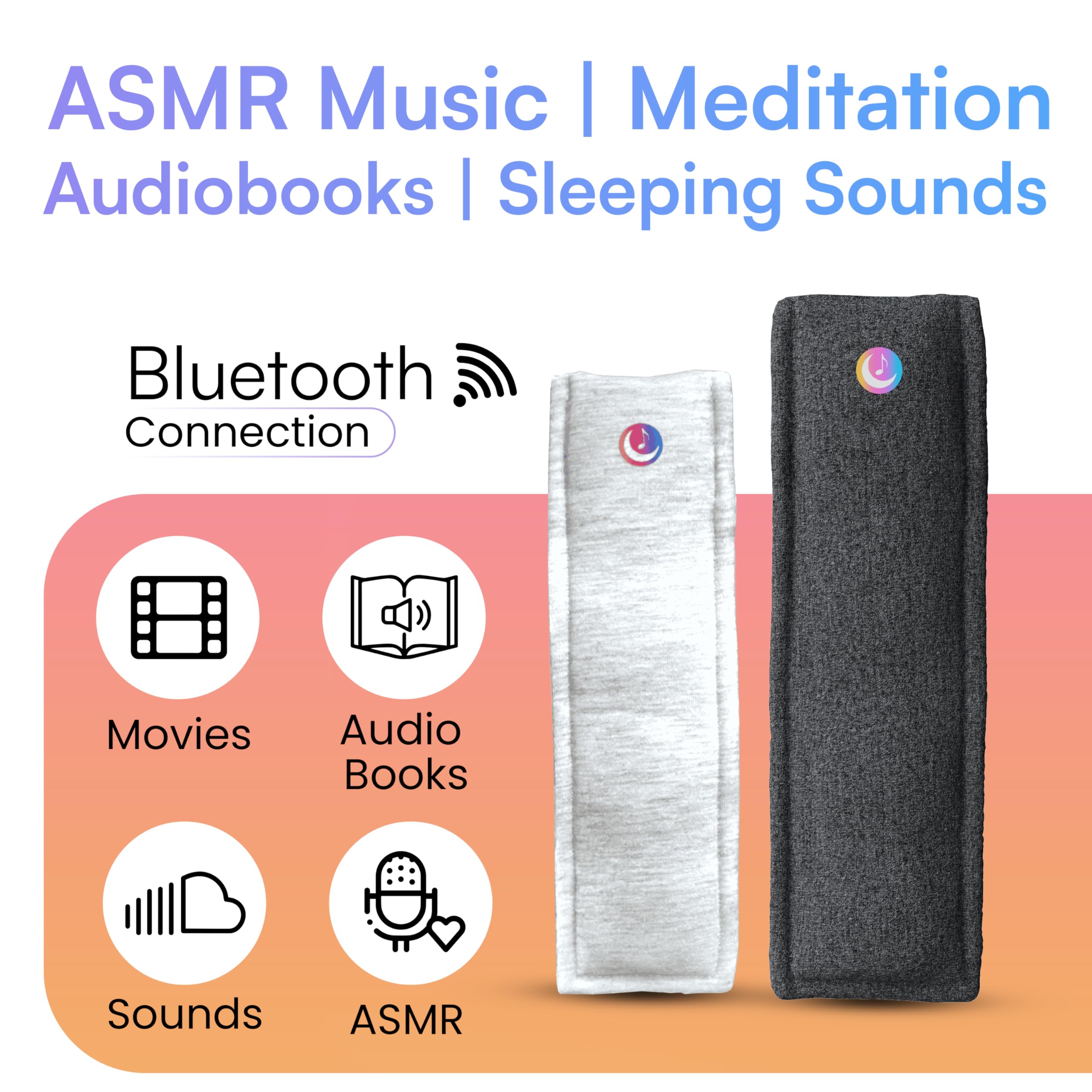 Drowsie Pillow Speaker Flexi - Black | Sleep Aid with Built-in Speaker for Relaxing Sounds, Music, Audiobooks & Meditations | Compatible with Calm, Headspace, Spotify, Audible | Perfect for Bedtime, Yoga, and Stress Relief