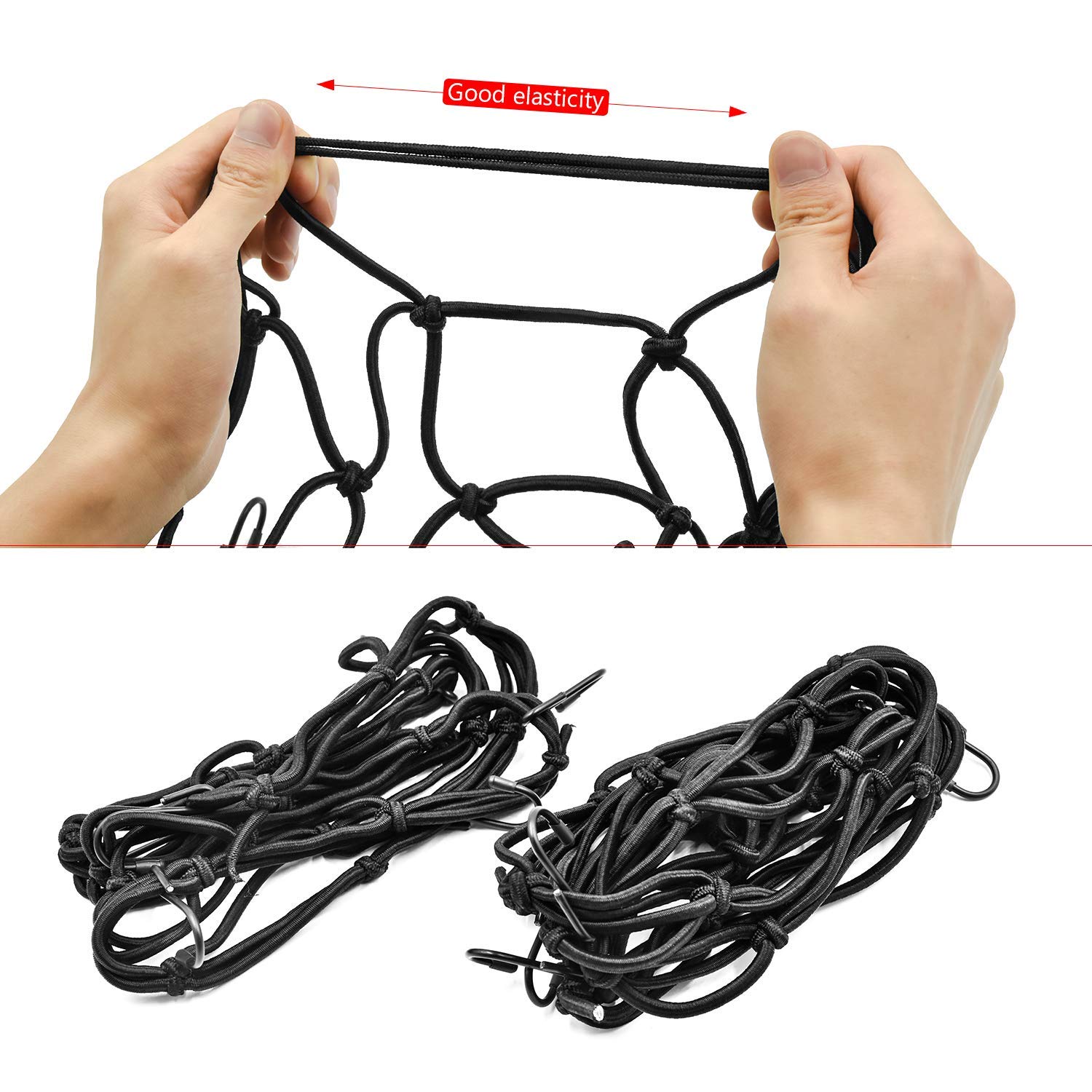 2 Pack Heavy Duty Motorcycle Cargo Net - 15.7