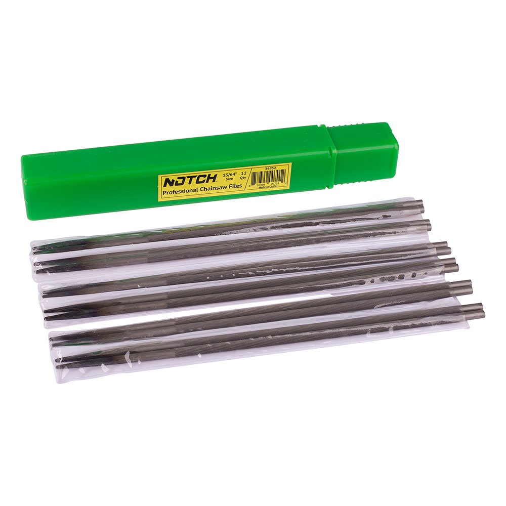 Notch Chainsaw Files - Box of 12 | Professional Sharpening Tools for Chainsaw Blades | Perfect for Woodworking, Tree Cutting & Forestry Maintenance