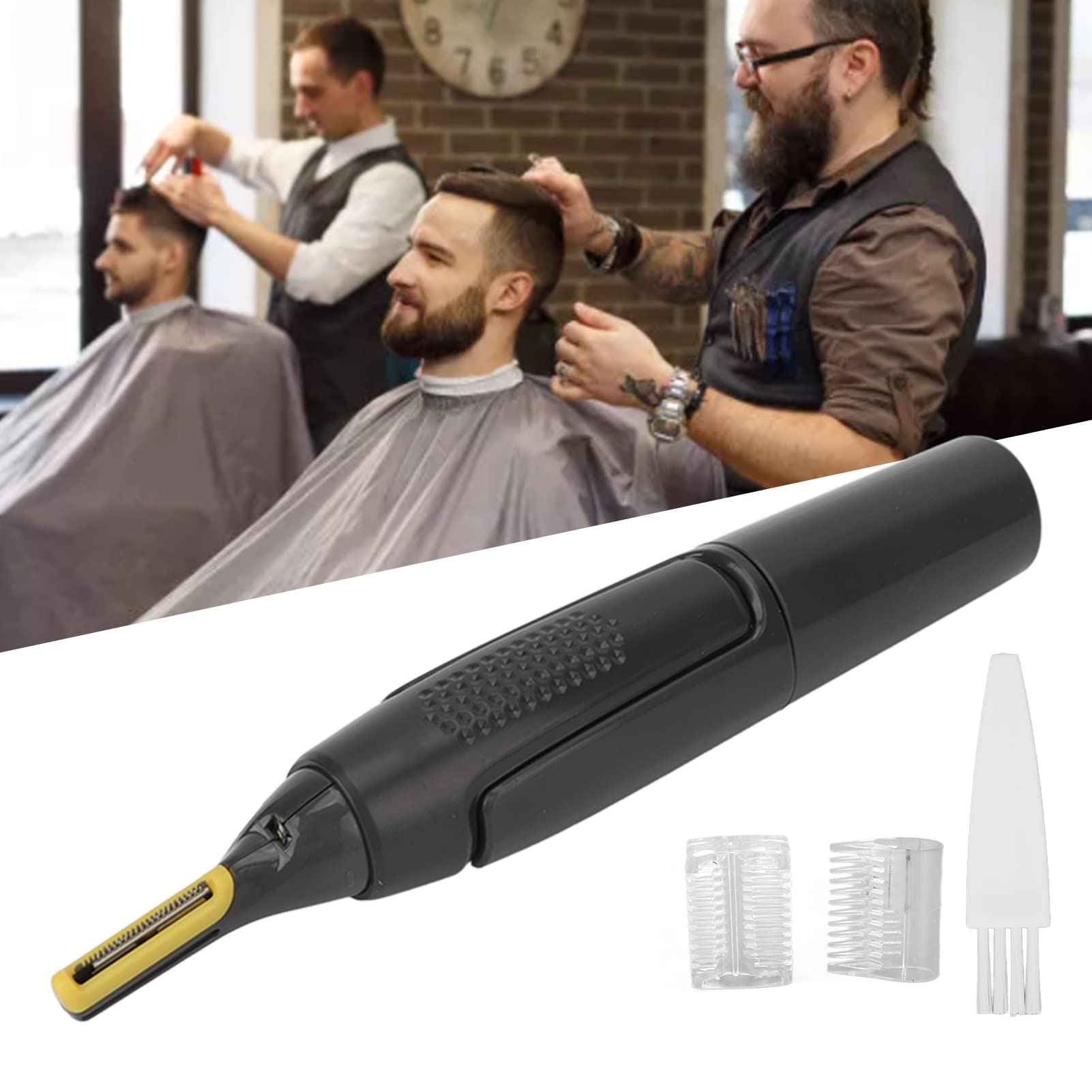 Men's Electric Trimmer with Detachable Washable Cutter & Double Blades - Low Noise Rechargeable Shaver for Beard, Body & Hair Removal - Perfect for Travel, Home & Gym Use