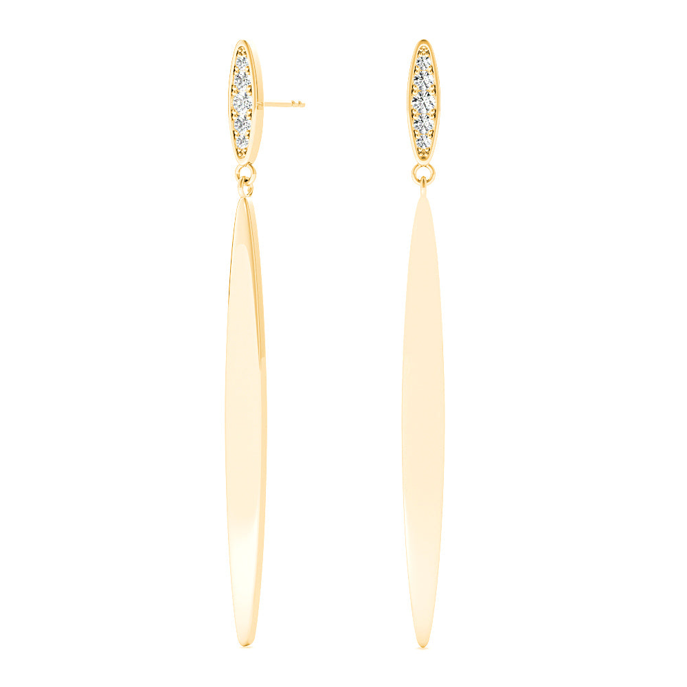 0.14 Carat Diamond Linear Drop Earrings - Elegant Dangle Earrings for Women - Perfect for Weddings, Parties & Special Occasions