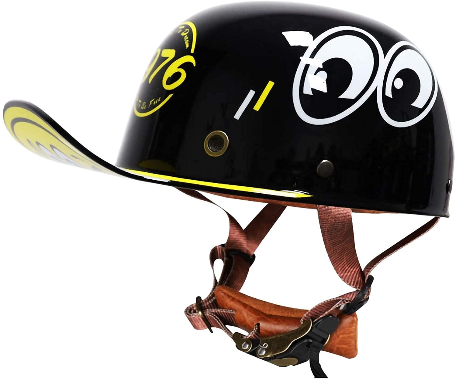 XDKJ Vintage German-Style Open Face Motorcycle Helmet for Adults - DOT Certified Retro Half Helmet for Cruiser, Scooter & Moped Riders (Large, Color F) - Perfect for Urban Commuting & Casual Rides