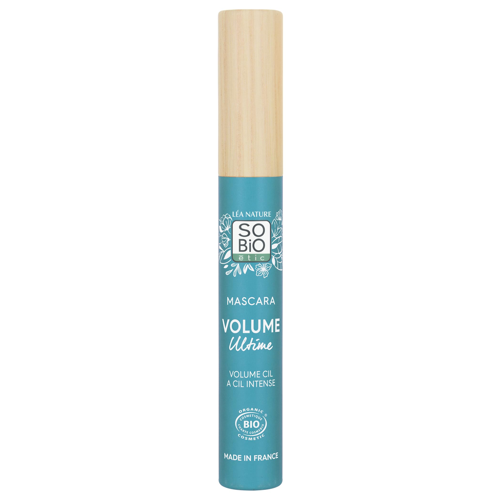 LÉA NATURE SO BiO étic Organic Mascara - Ultimate Volume & Length | Brown | Double-Sided Brush | Creamy Texture | No Clumping | Castor Oil | Made in France | 8ml | Perfect for Natural Makeup & Everyday Wear