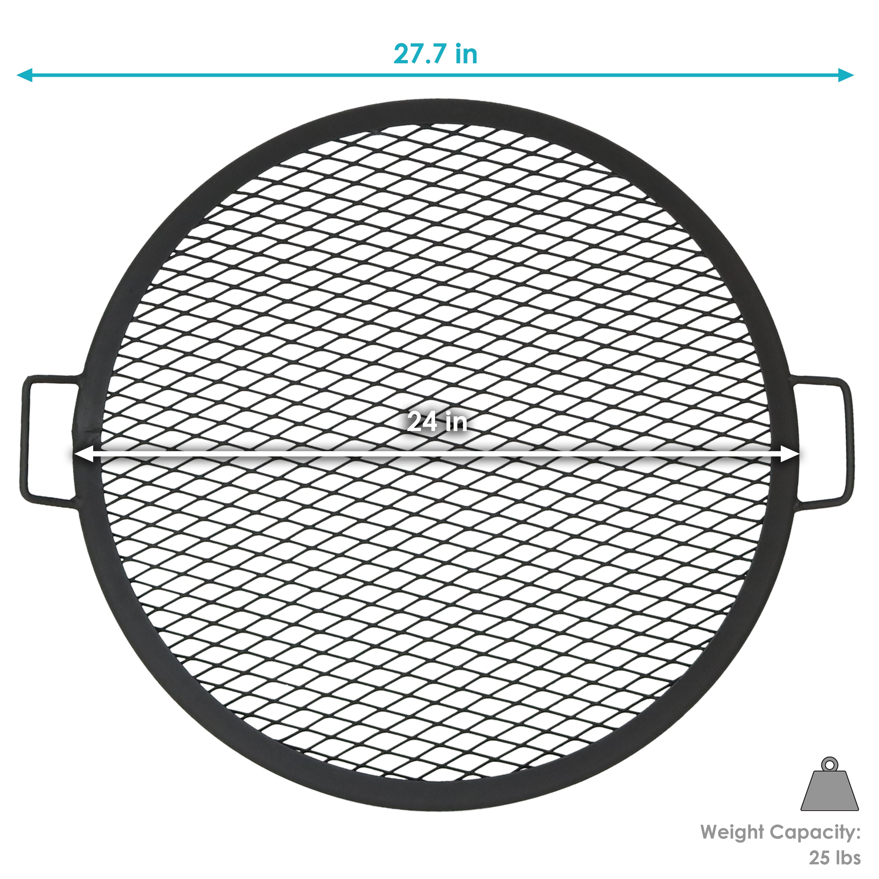 Sunnydaze X Marks Round Cooking Grate - Heavy Duty Campfire Grill for Outdoor BBQ, Picnics & Backyard Grilling - Perfect for Camping, Tailgating & Patio Parties