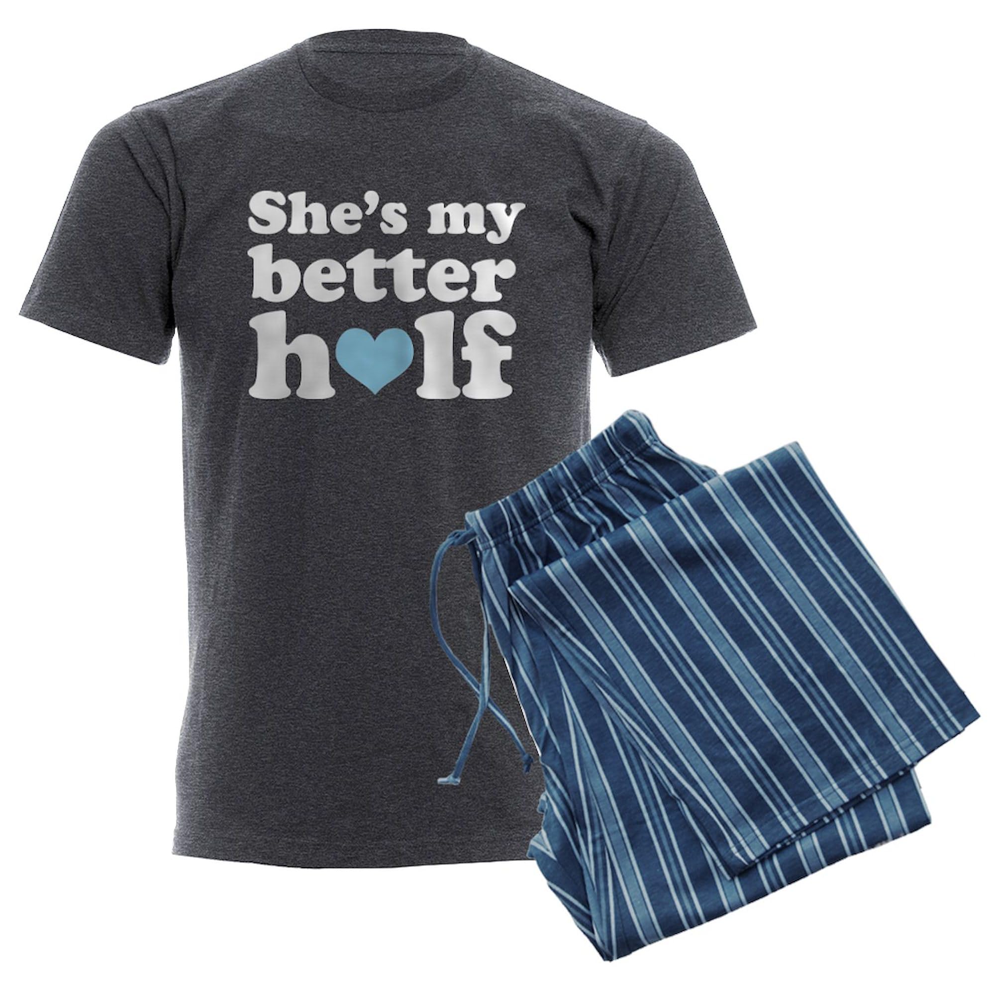 Better Half Couples Dark Pajama Set for Men - Charcoal Grey Matching Sleepwear | Perfect for Anniversary Gifts, Valentine's Day & Romantic Getaways