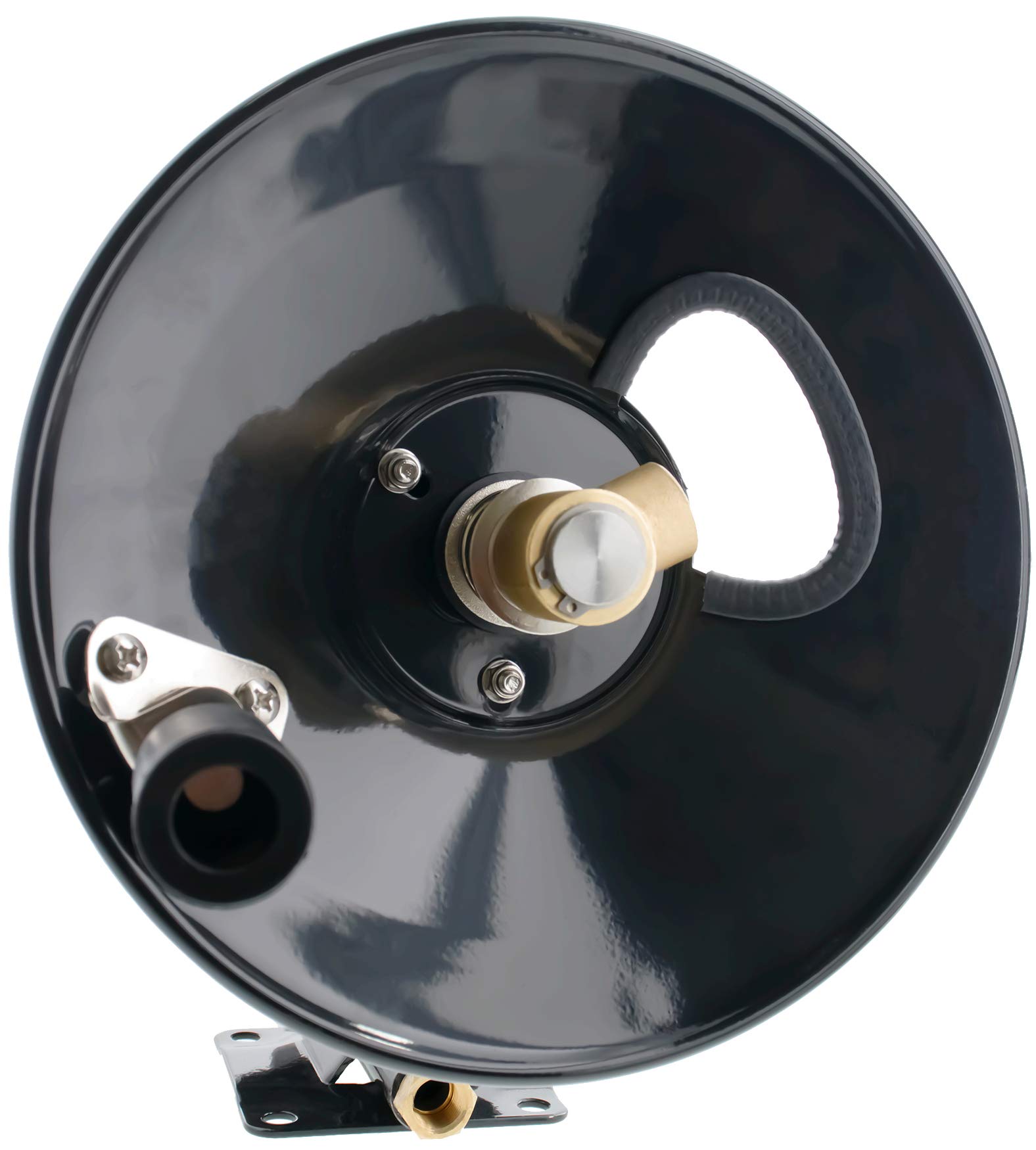 Steel Dragon Tools 4000 PSI 100-Foot Black Powder Coated Pressure Washer Hose Reel - Heavy Duty for Car Washing, Driveway Cleaning & Outdoor Home Maintenance