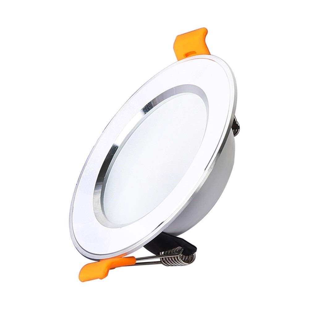 WGGCC Ultra Slim Silver Round LED Recessed Downlight - Anti-Glare, 100% Astigmatism-Free Ceiling Light for Home, Living Room & Corridor | Flush Mount Spotlight with Embedded Floodlight Illumination | Perfect for Modern Interior Lighting & Ambient Decor