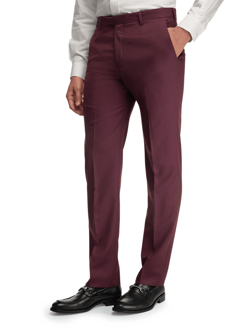 Premium Wool Gabardine Dress Pants for Men - Classic Burgundy Color | Office Wear, Business Attire & Formal Occasions