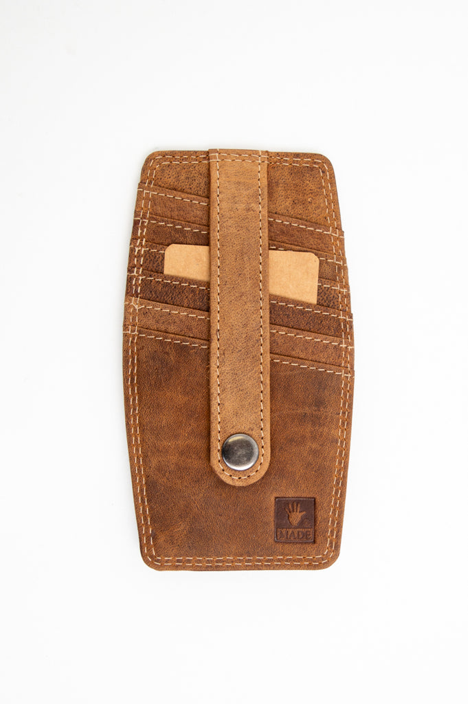 Adrian Klis 215 Genuine Leather Natural Card Holder - Slim RFID Blocking Wallet for Men & Women - Perfect for Travel, Business, and Everyday Use
