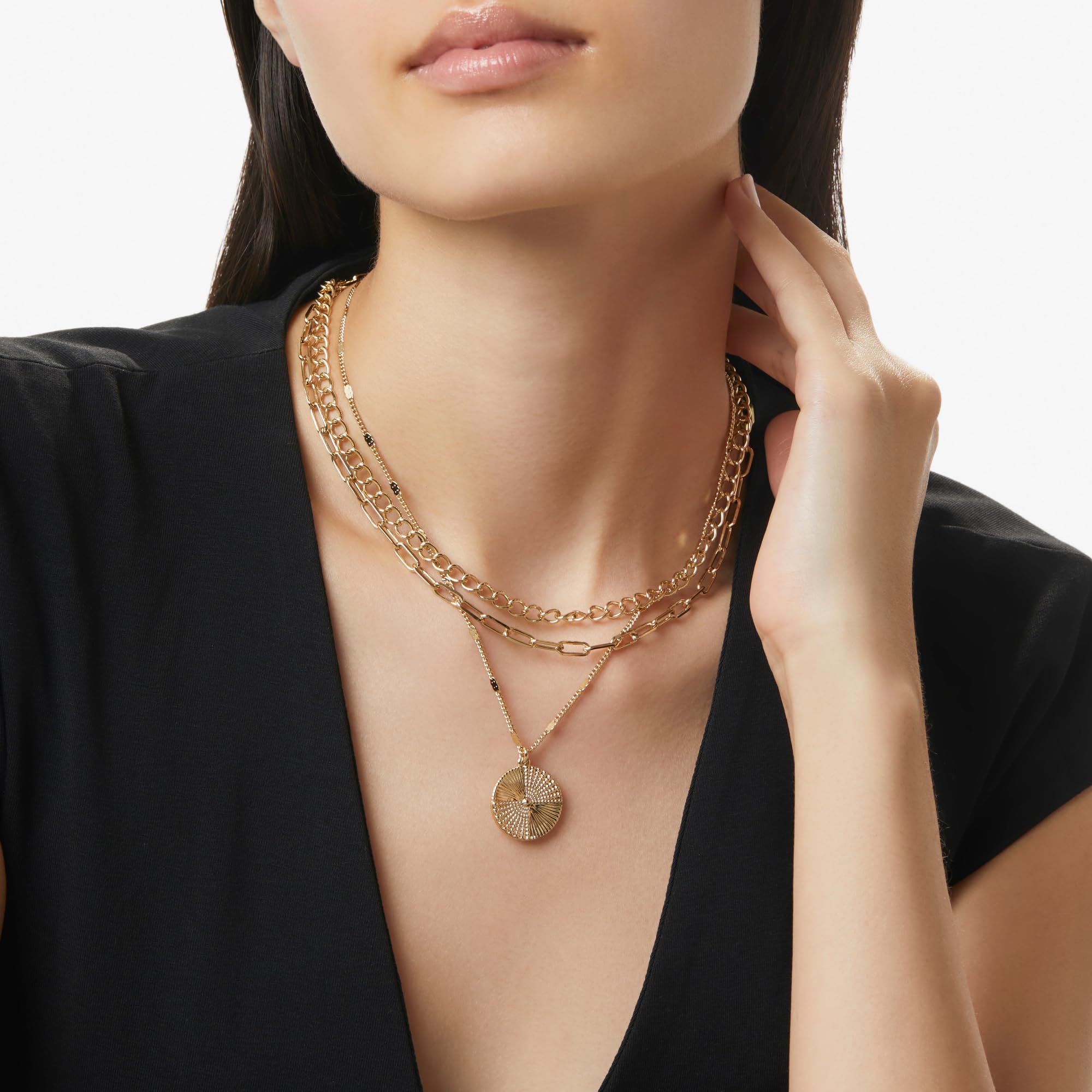 Ana Luisa 14K Gold Plated Layered Necklace Set for Women - 2 Piece Chic Gold Chains for Stylish Layering | Hypoallergenic, Water Resistant, Tarnish Free Jewelry | Perfect for Everyday Wear, Date Nights & Special Occasions