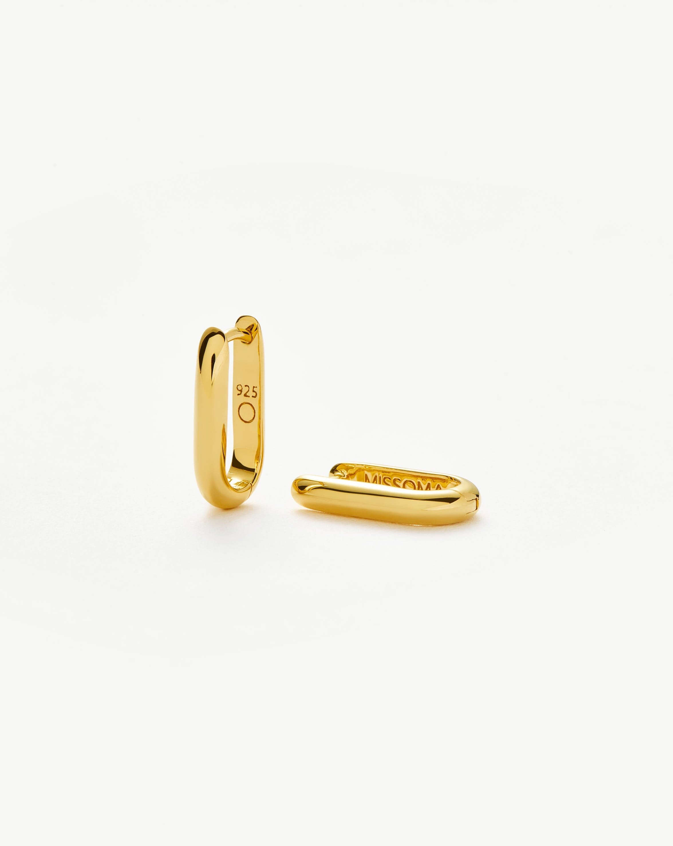 Classic Ovate Hoop Earrings - 18k Recycled Gold Vermeil on Recycled Sterling Silver | Sustainable Luxury Jewelry for Women | Perfect for Everyday Wear, Date Nights & Special Occasions